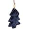 Cheetah Print Velvet Tree Christmas Ornament - 4" - Blue and Black